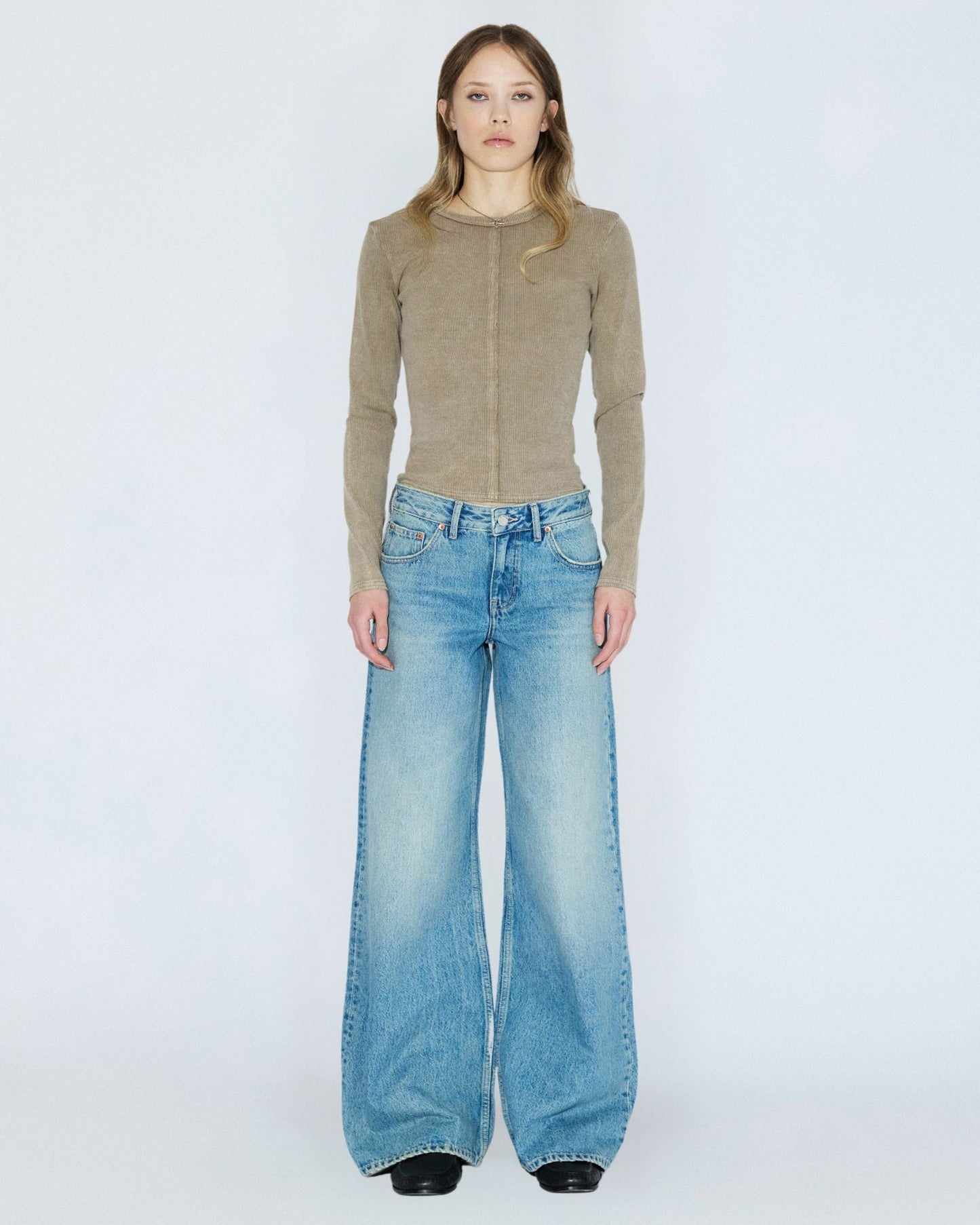 Rhue Low Wide Jeans TALL - Drift Sky Used