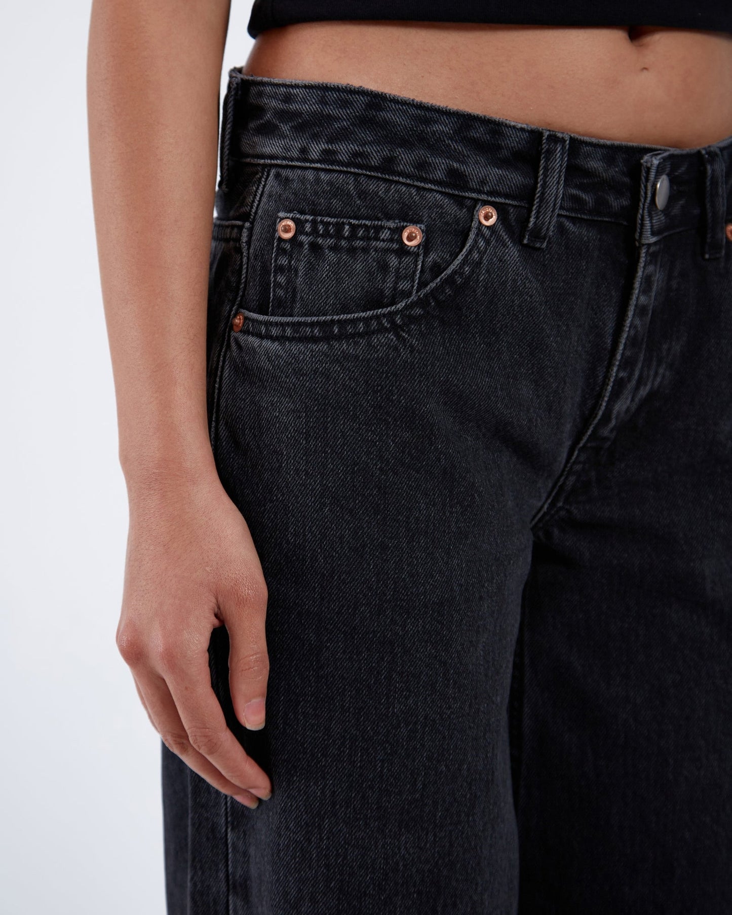 Rhue Low Wide Jeans TALL - Retro Black