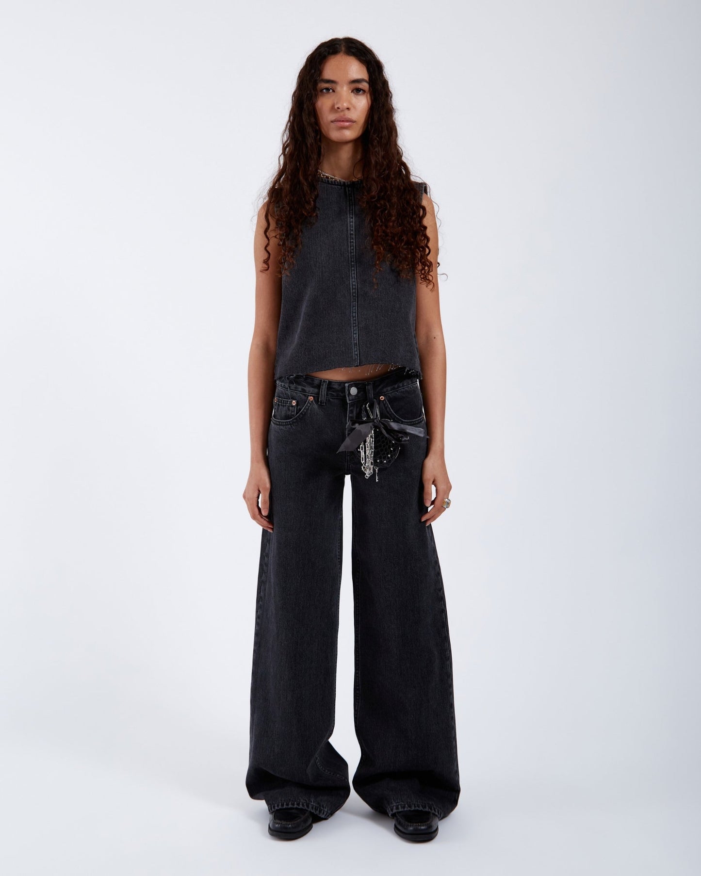 Rhue Low Wide Jeans TALL - Retro Black