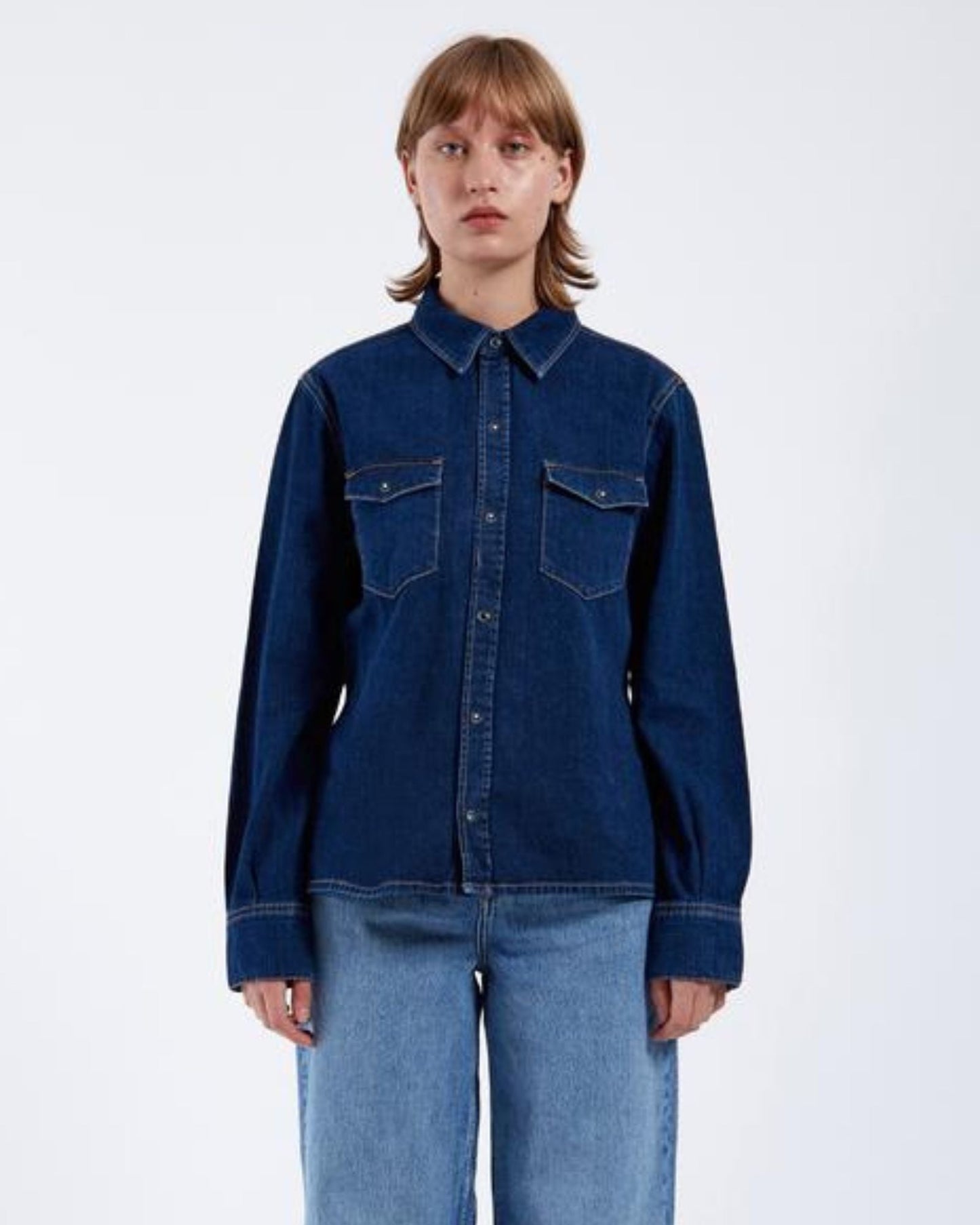 Sukie Denim Shirt - Dark Retro