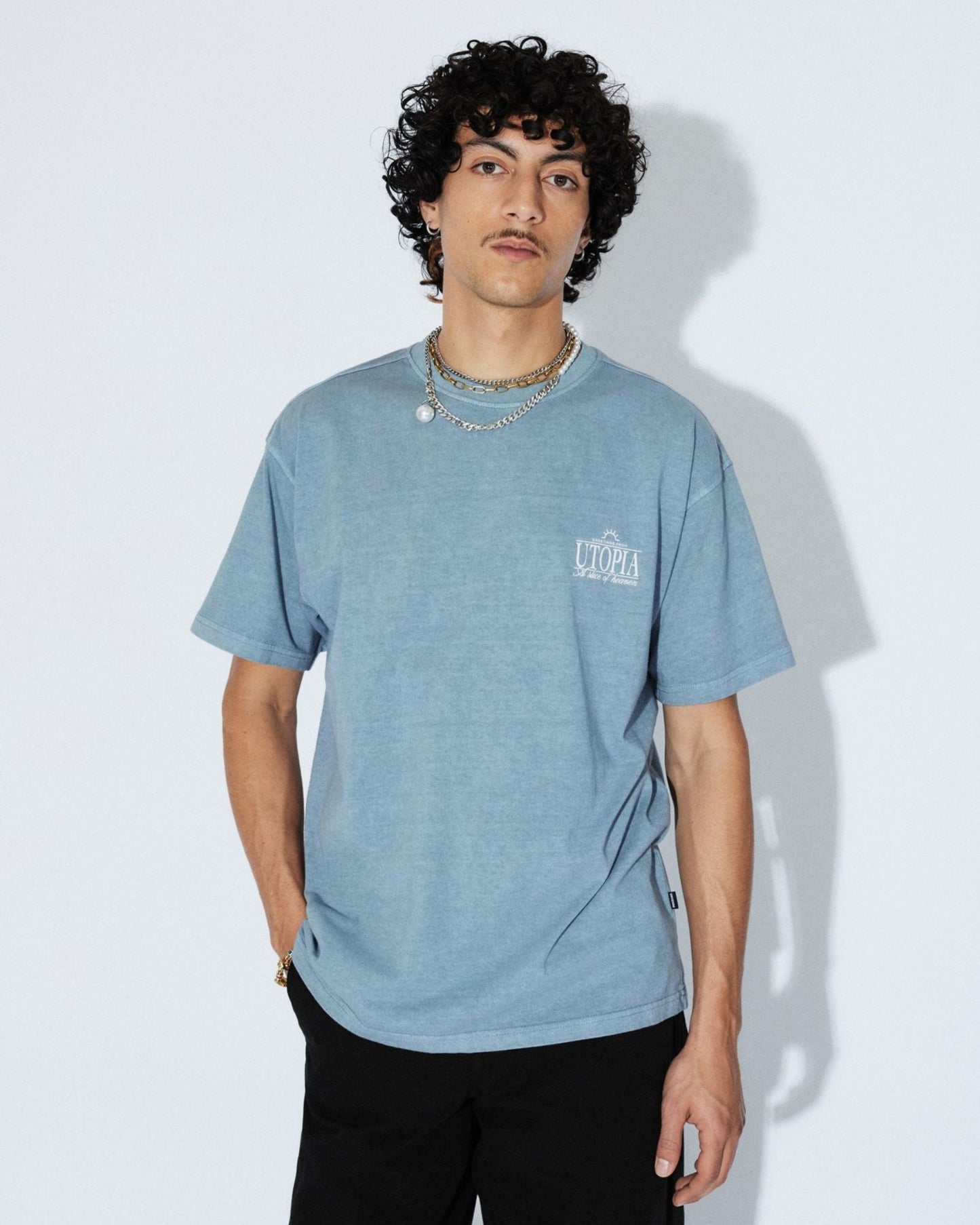 Trooper Tee - Washed Blue Utopia