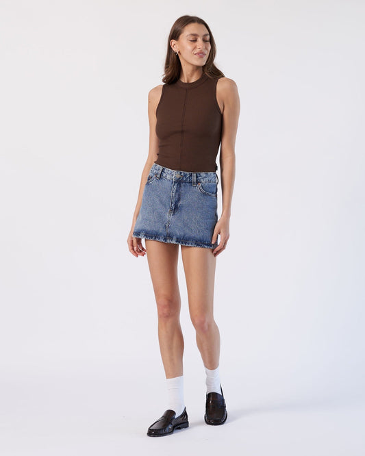 Ziggy Mid Skirt - Stream Sky Retro