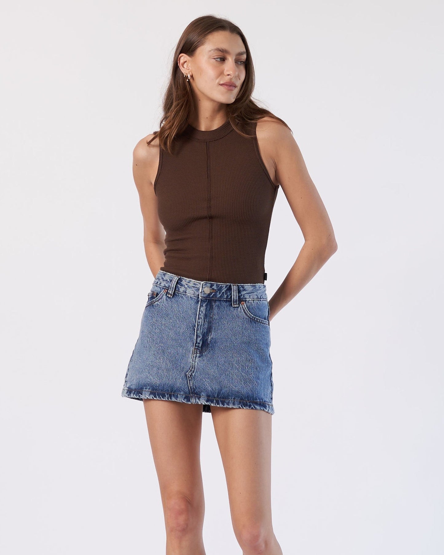 Ziggy Mid Skirt - Stream Sky Retro