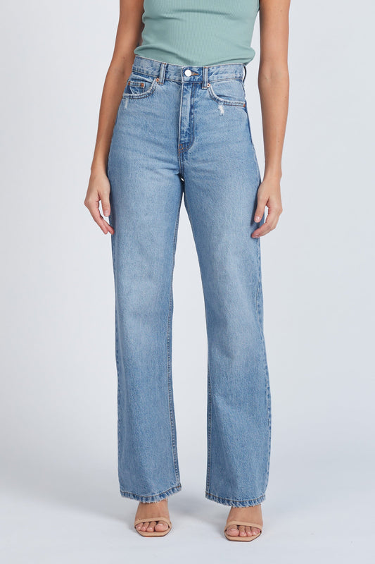 Echo High Straight Jeans - Blue Jay