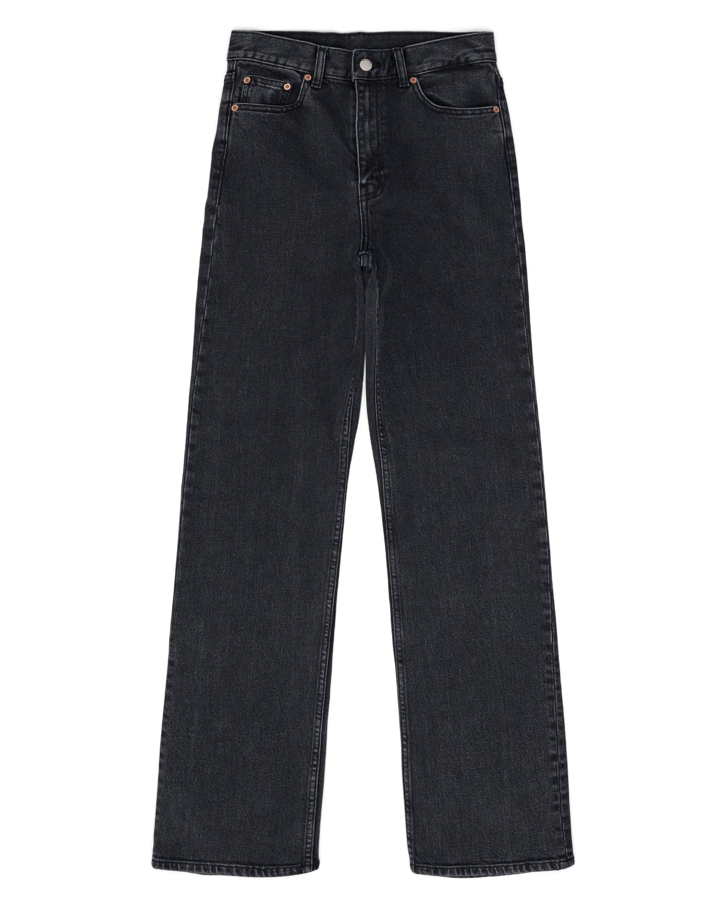 Echo High Straight Jeans - Tar Retro Black