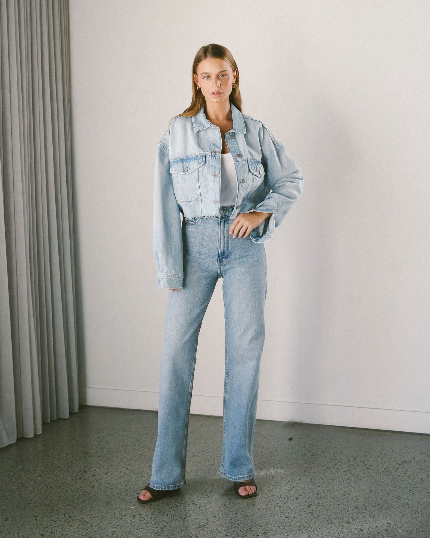 Echo High Straight Jeans - Bay Blue Jay