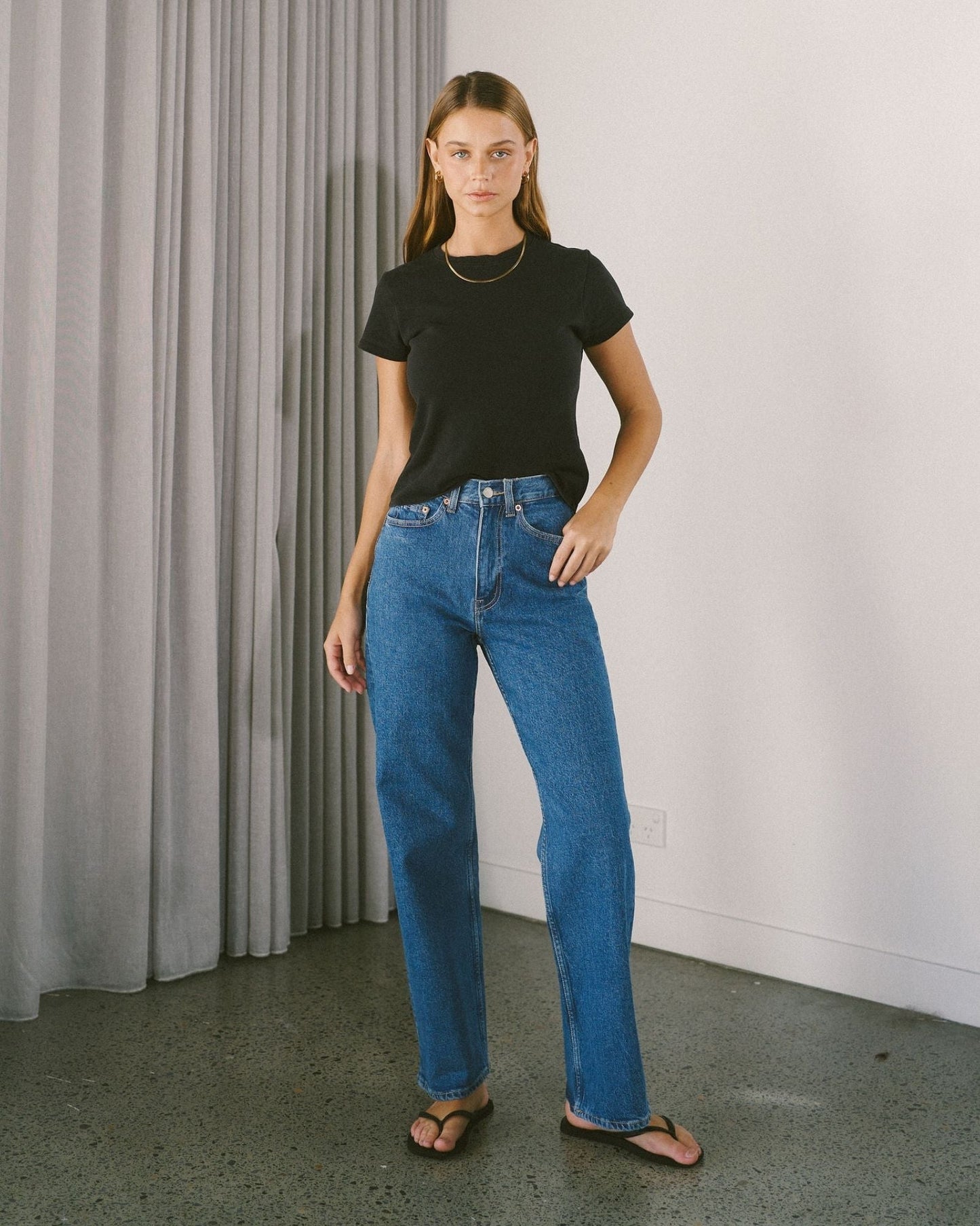Echo High Straight Jeans - Bay Mid Retro