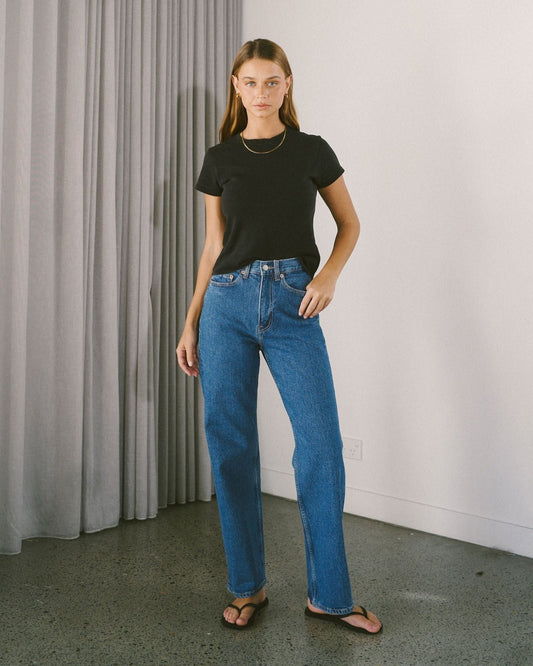 Echo High Straight Jeans - Bay Mid Retro