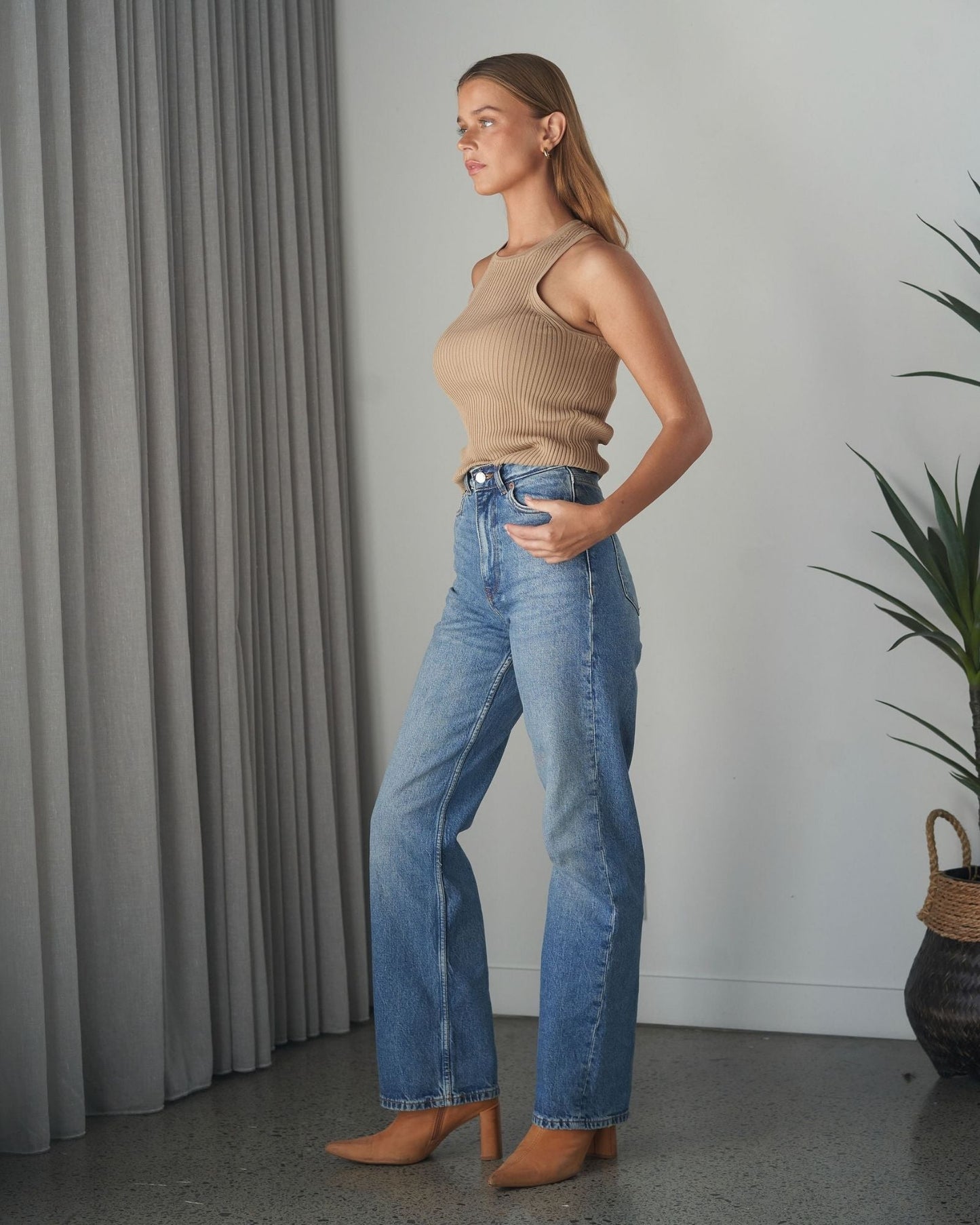 Echo High Straight Jeans - Bay Sky Fade