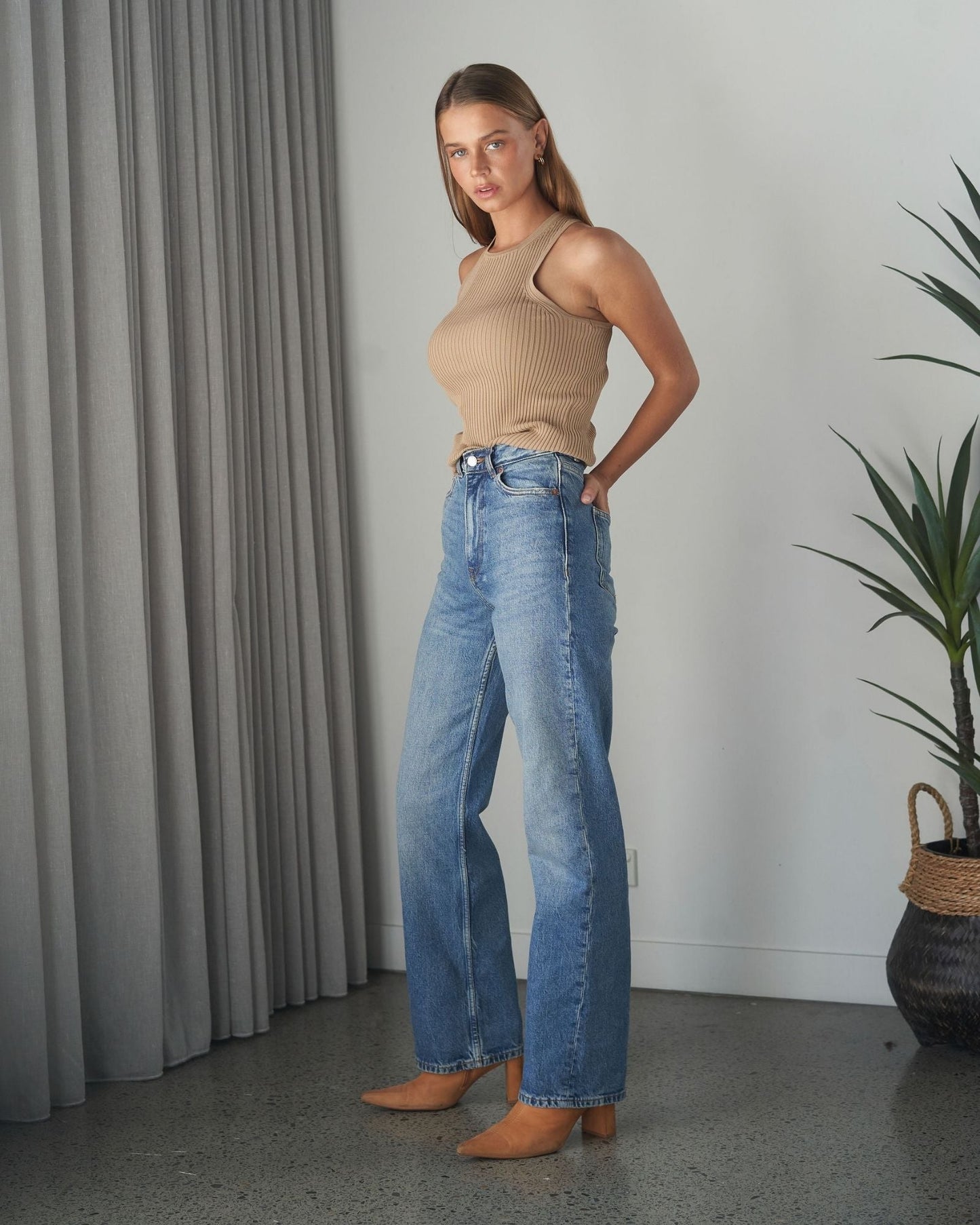 Echo High Straight Jeans - Bay Sky Fade