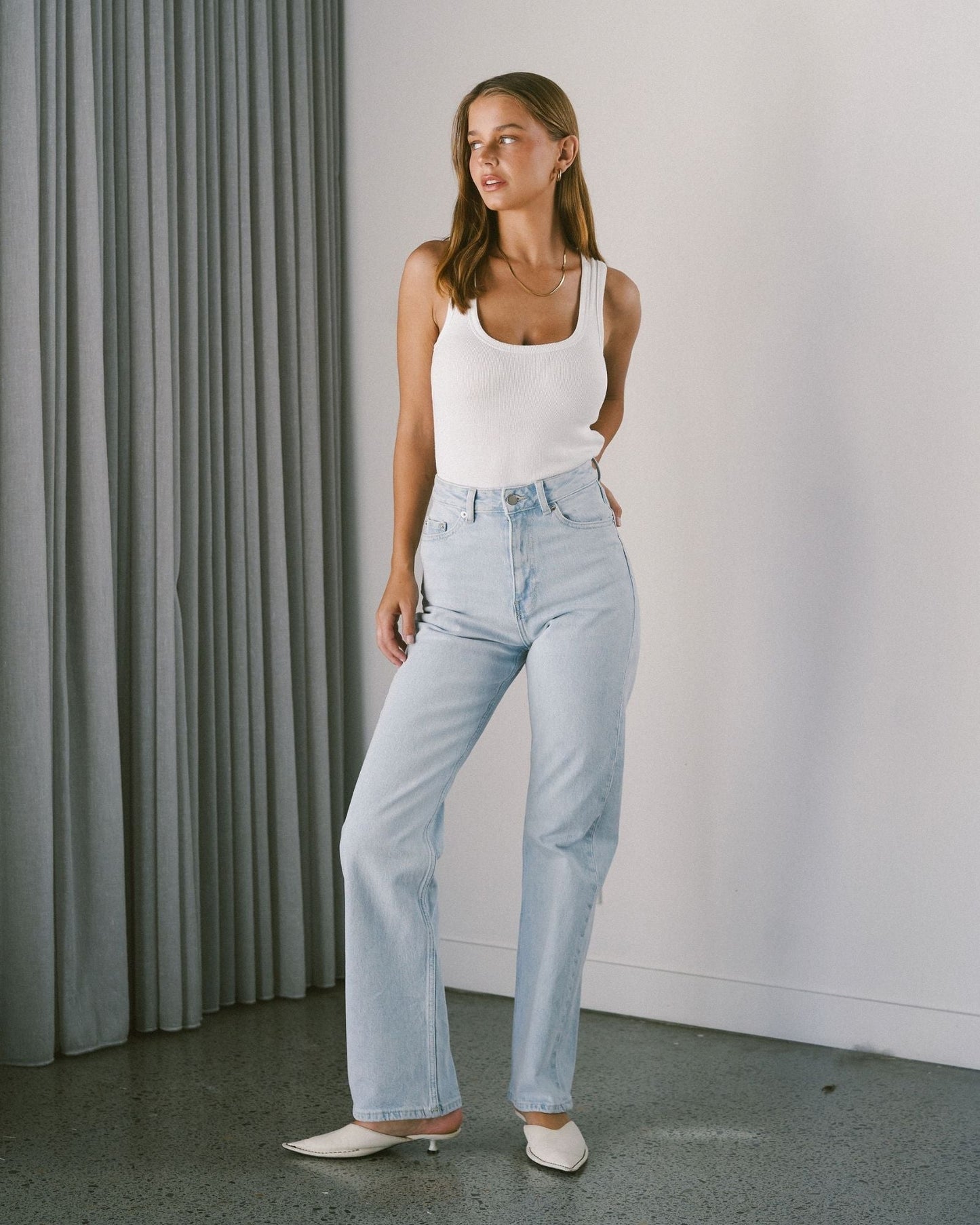 Echo High Straight Jeans - Bay Superlight Used