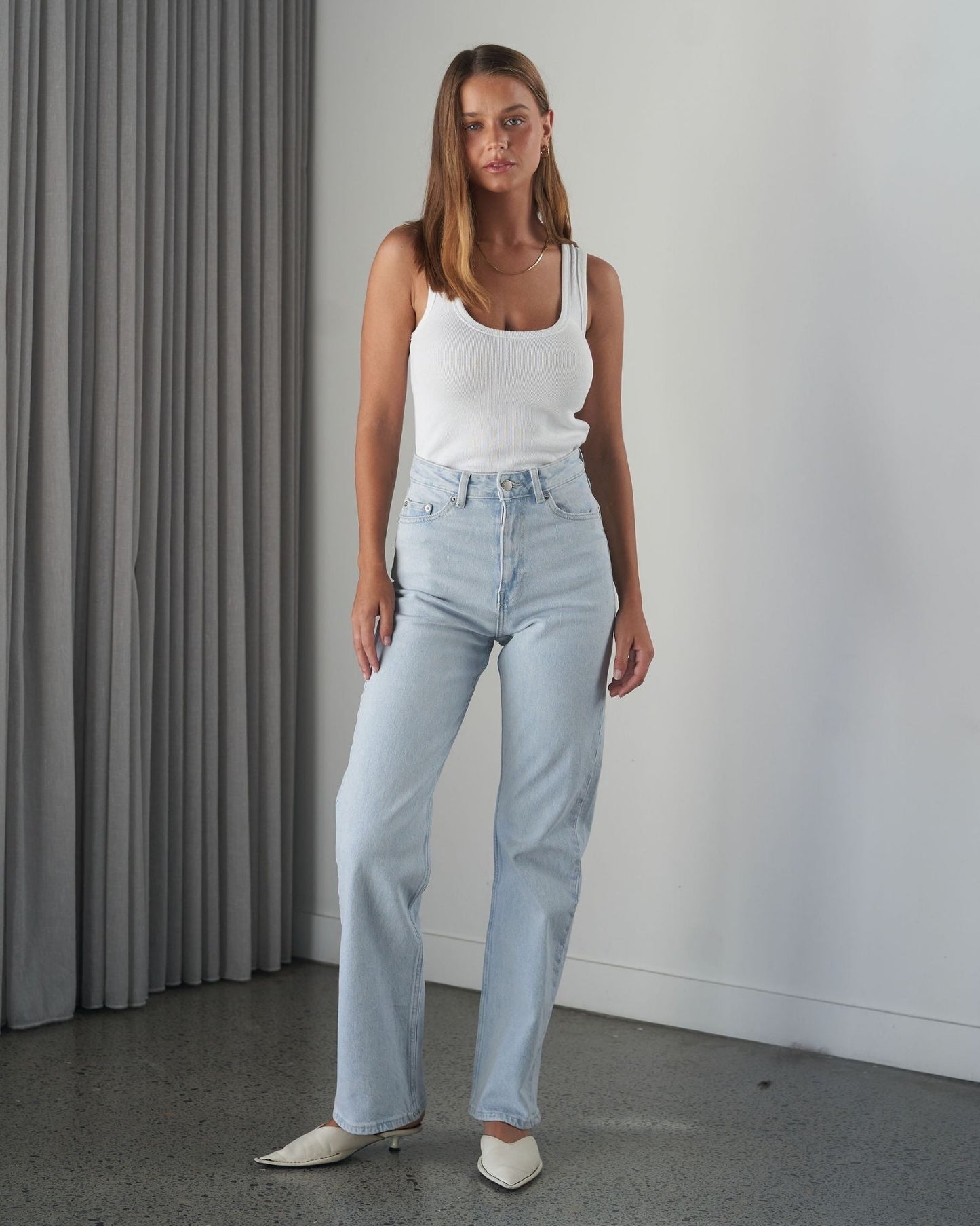 Echo High Straight Jeans - Bay Superlight Used