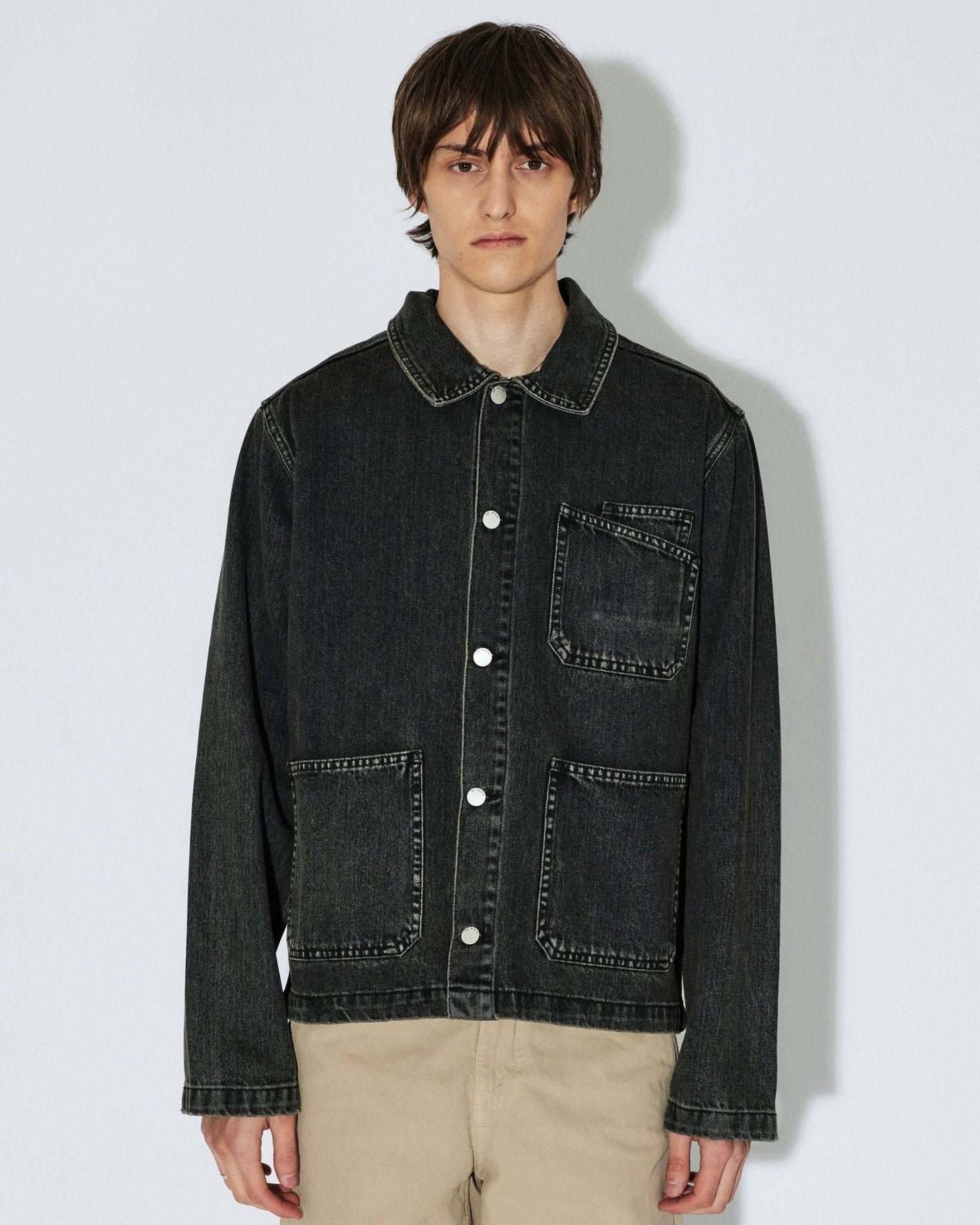 Evon Worker Jacket - Aged Black