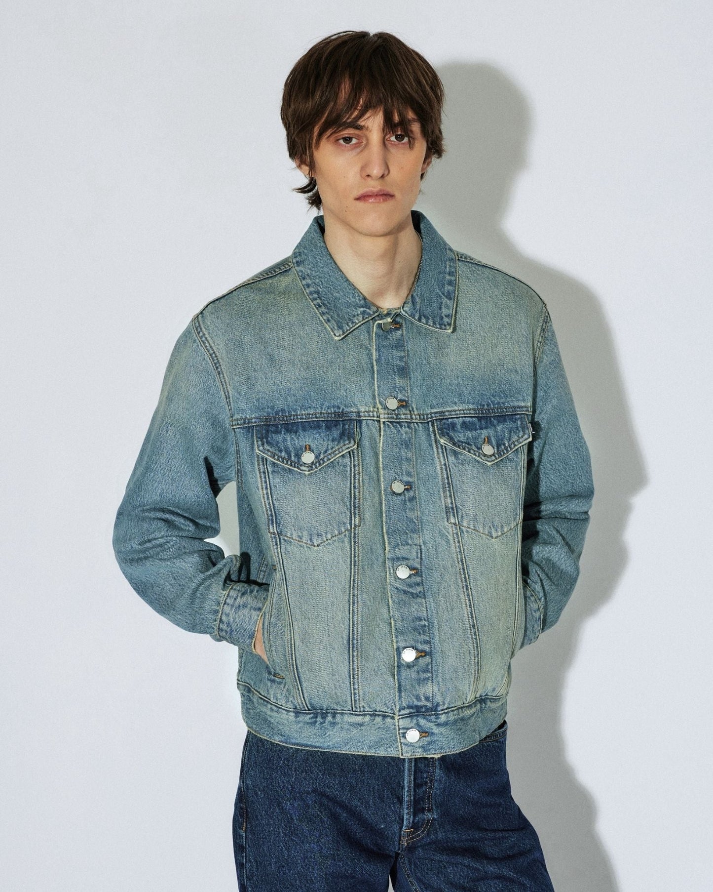 Joey Trucker Jacket - Stream Sky Aged