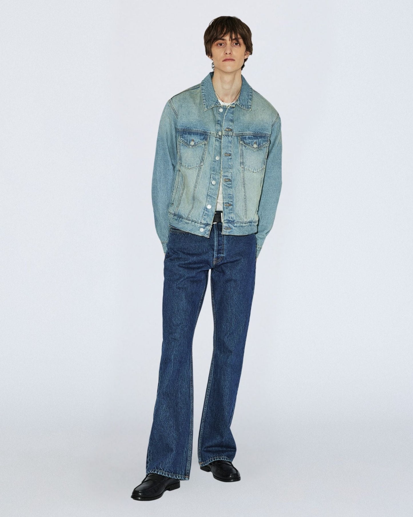 Joey Trucker Jacket - Stream Sky Aged