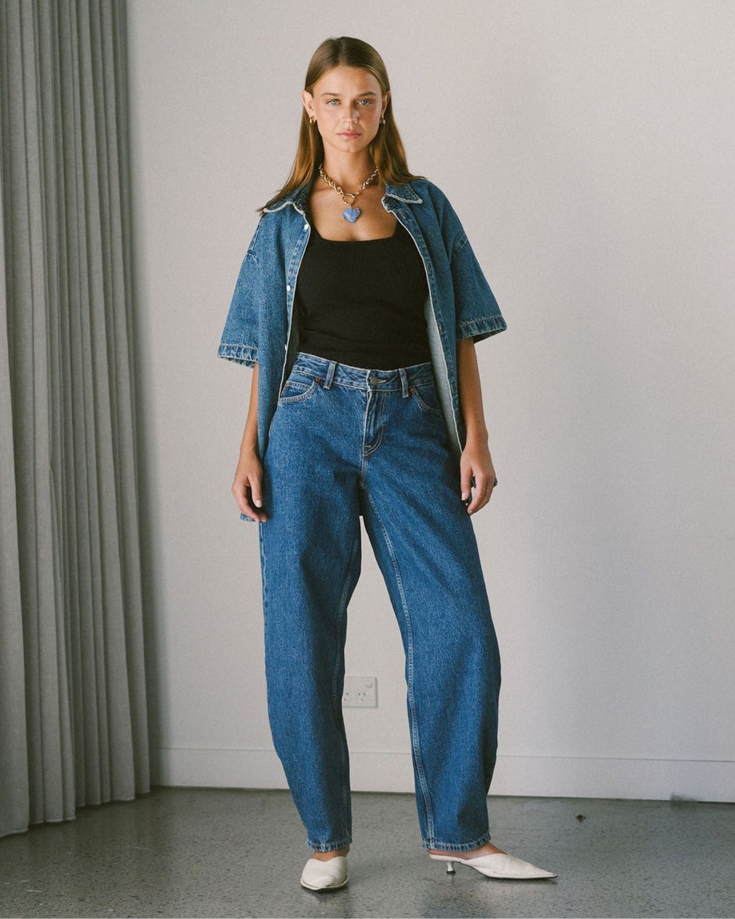 Nanci Barrel Jeans - Stream Mid Retro