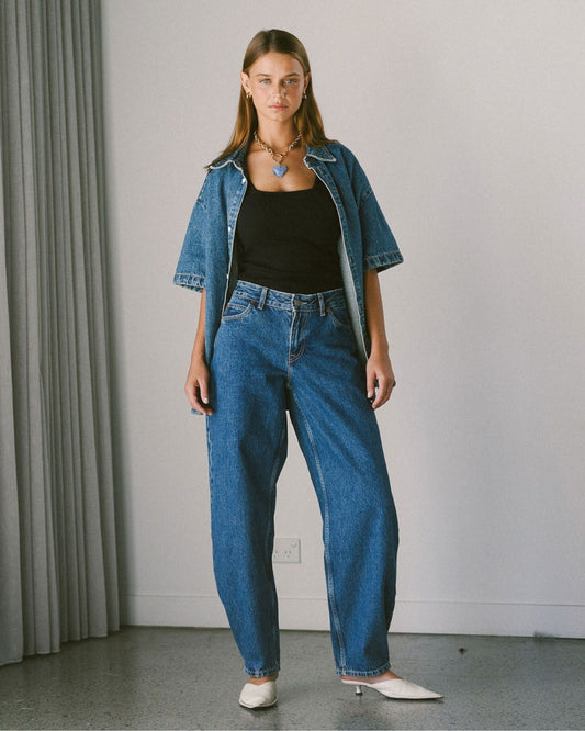 Nanci Barrel Jeans - Stream Mid Retro