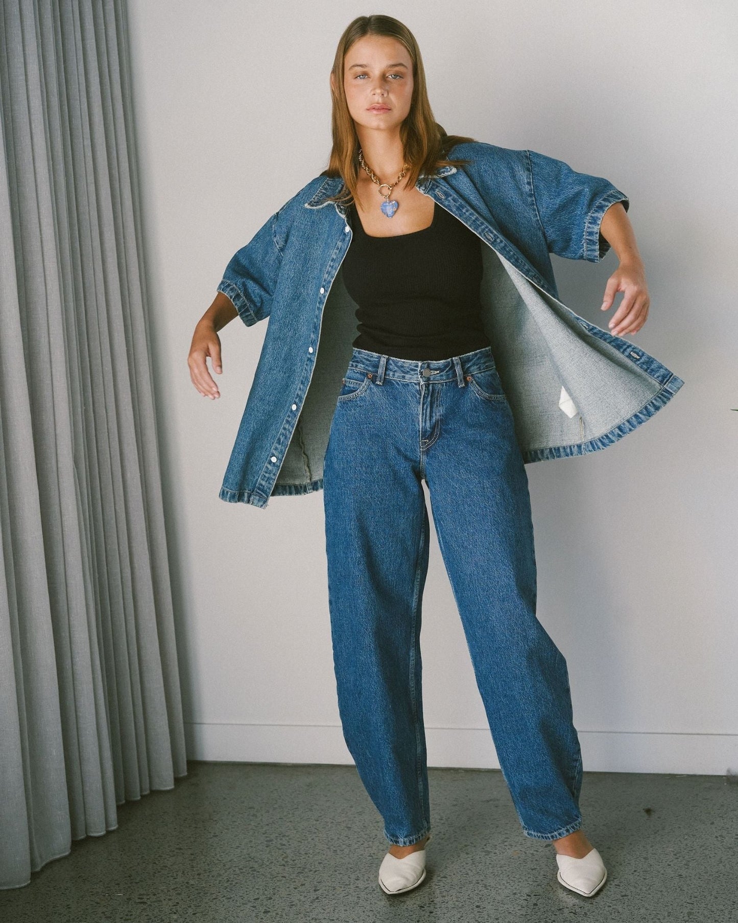 Nanci Barrel Jeans - Stream Mid Retro