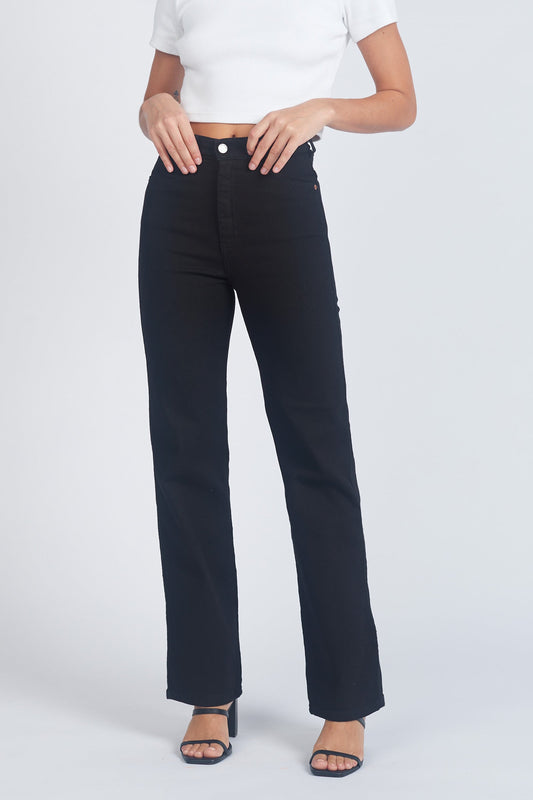 Moxy High Straight Jeans - Solid Black
