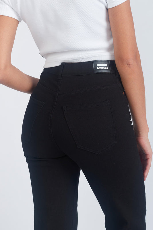 Moxy High Straight Jeans - Solid Black