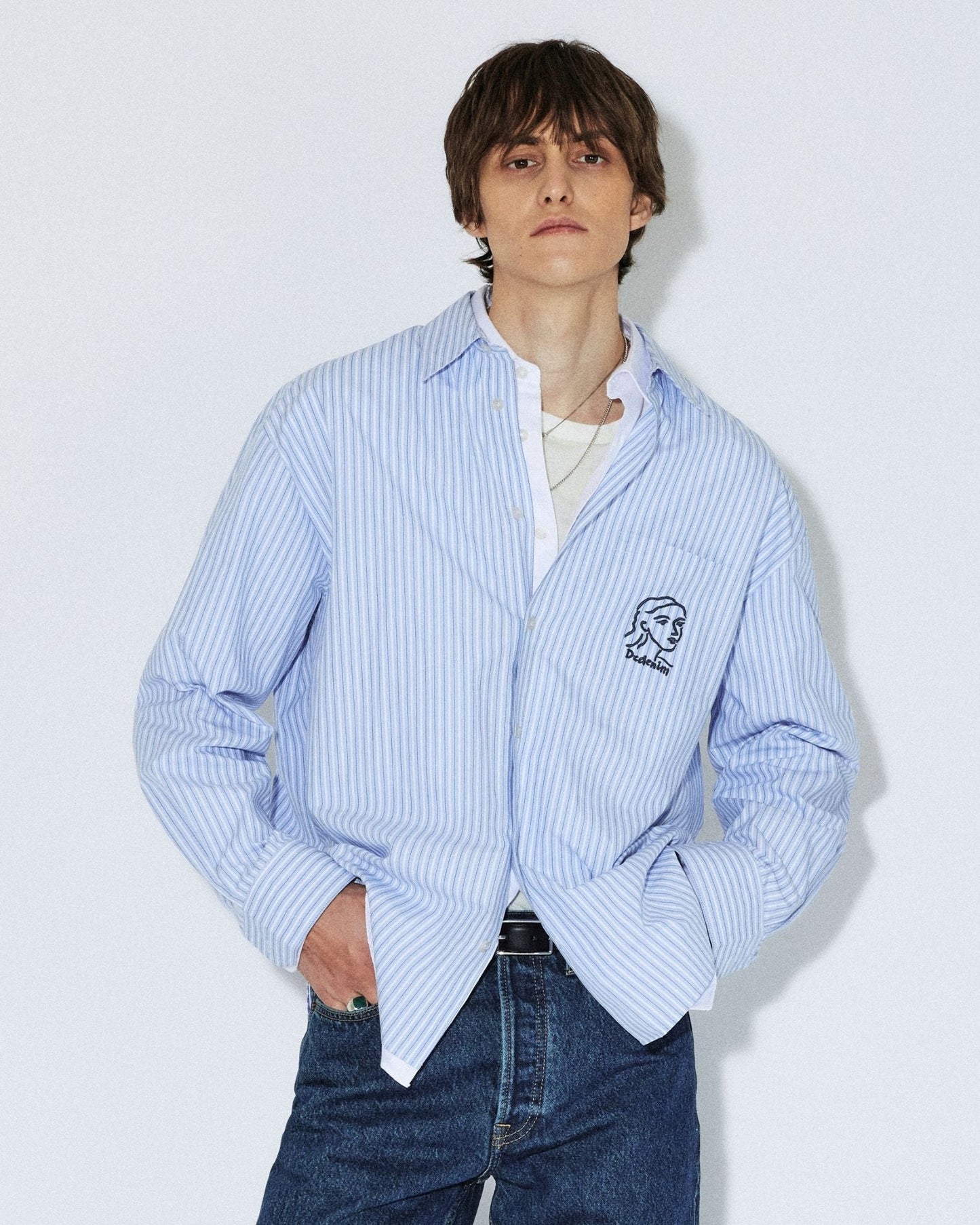 Wes Shirt - Lt Blue Stripe Draw