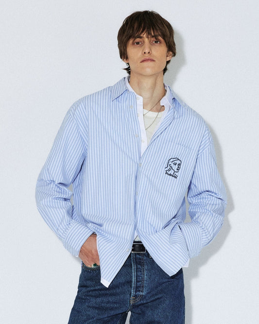 Wes Shirt - Lt Blue Stripe Draw