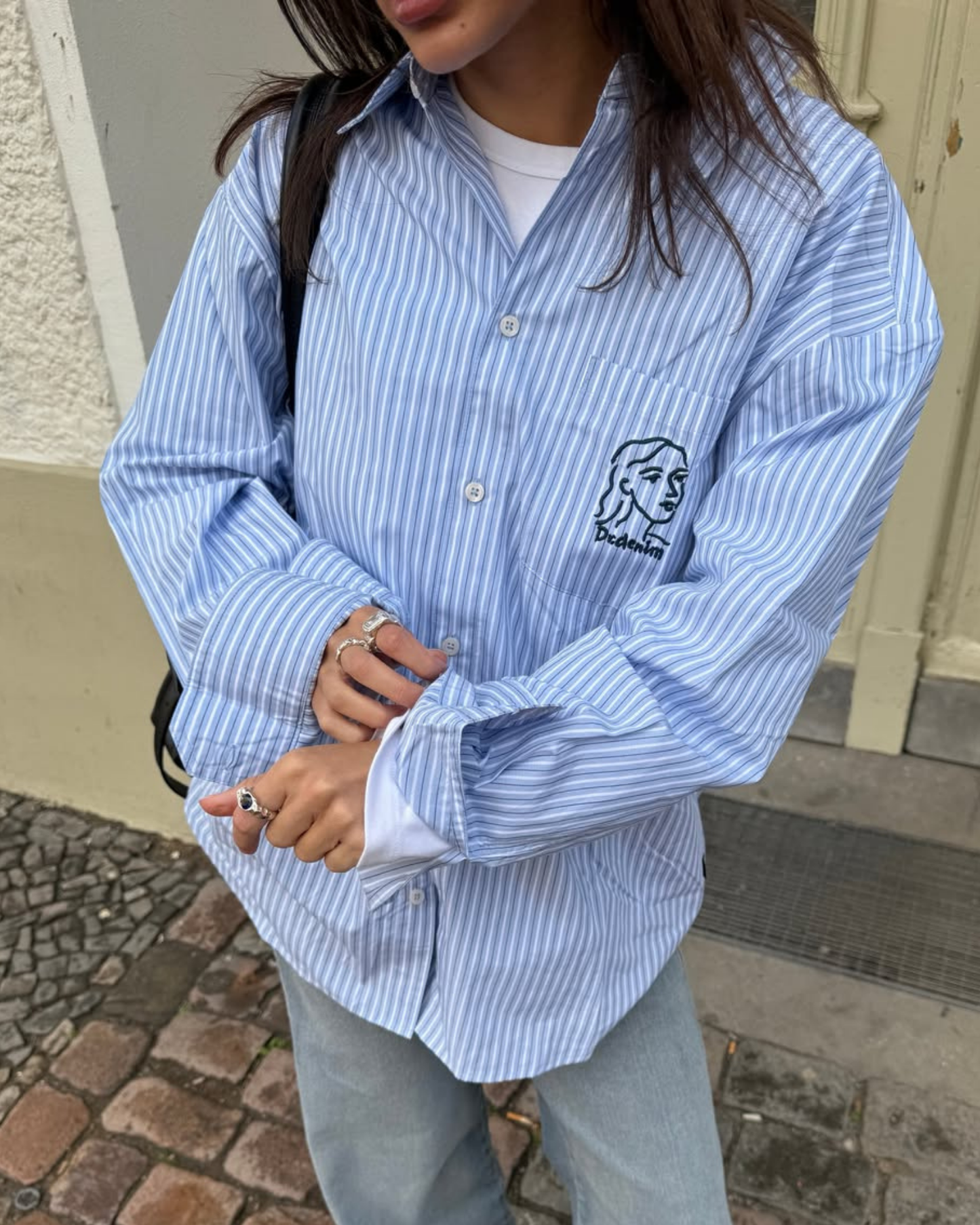 Wes Shirt - Lt Blue Stripe Draw
