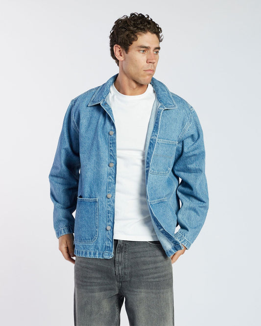 Devon Worker Jacket - Stream Sky Retro Contrast