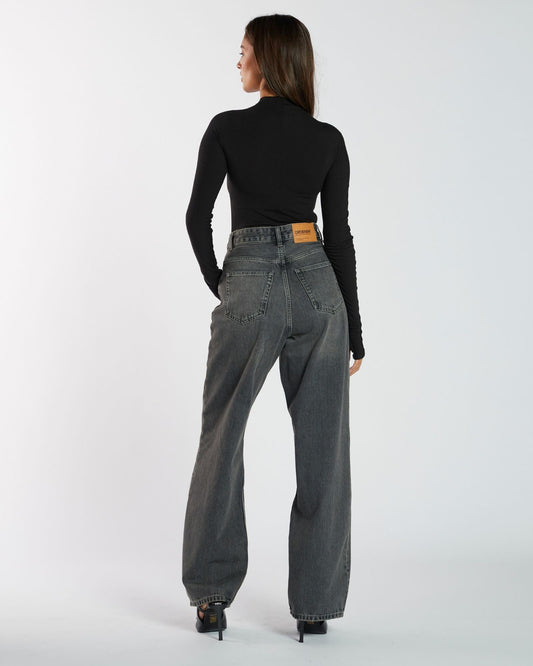 Donna High Relaxed Jeans - Mid Grey Used