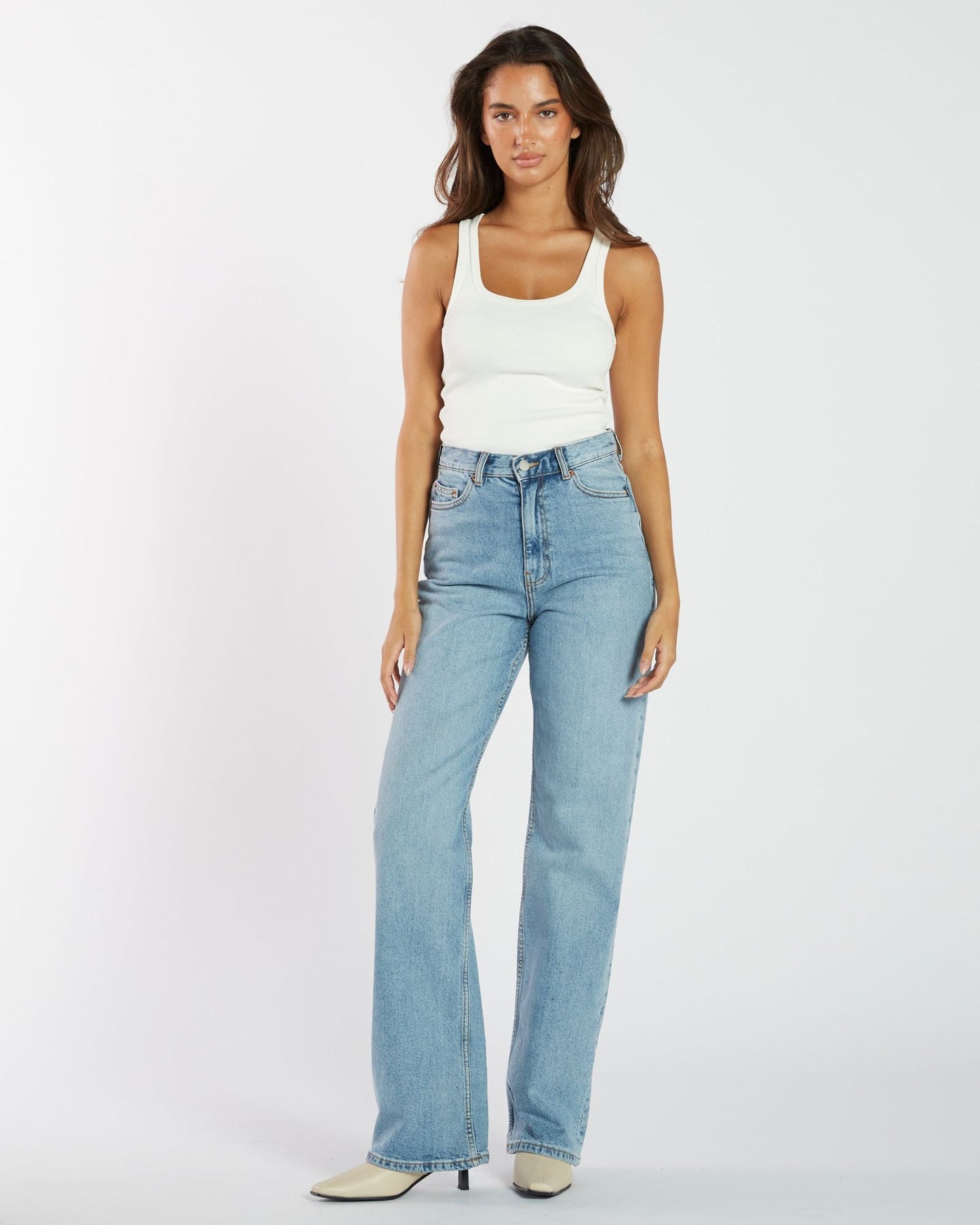 Echo High Straight Jeans - Bay Blue Jay
