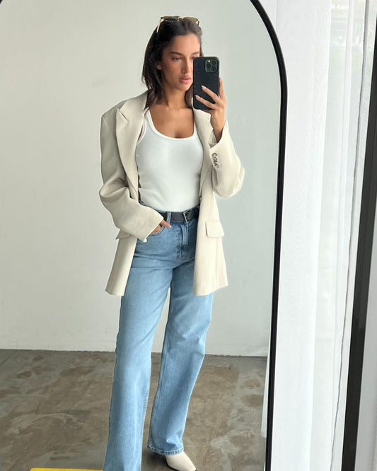 Echo High Straight Jeans TALL - Bay Blue Jay