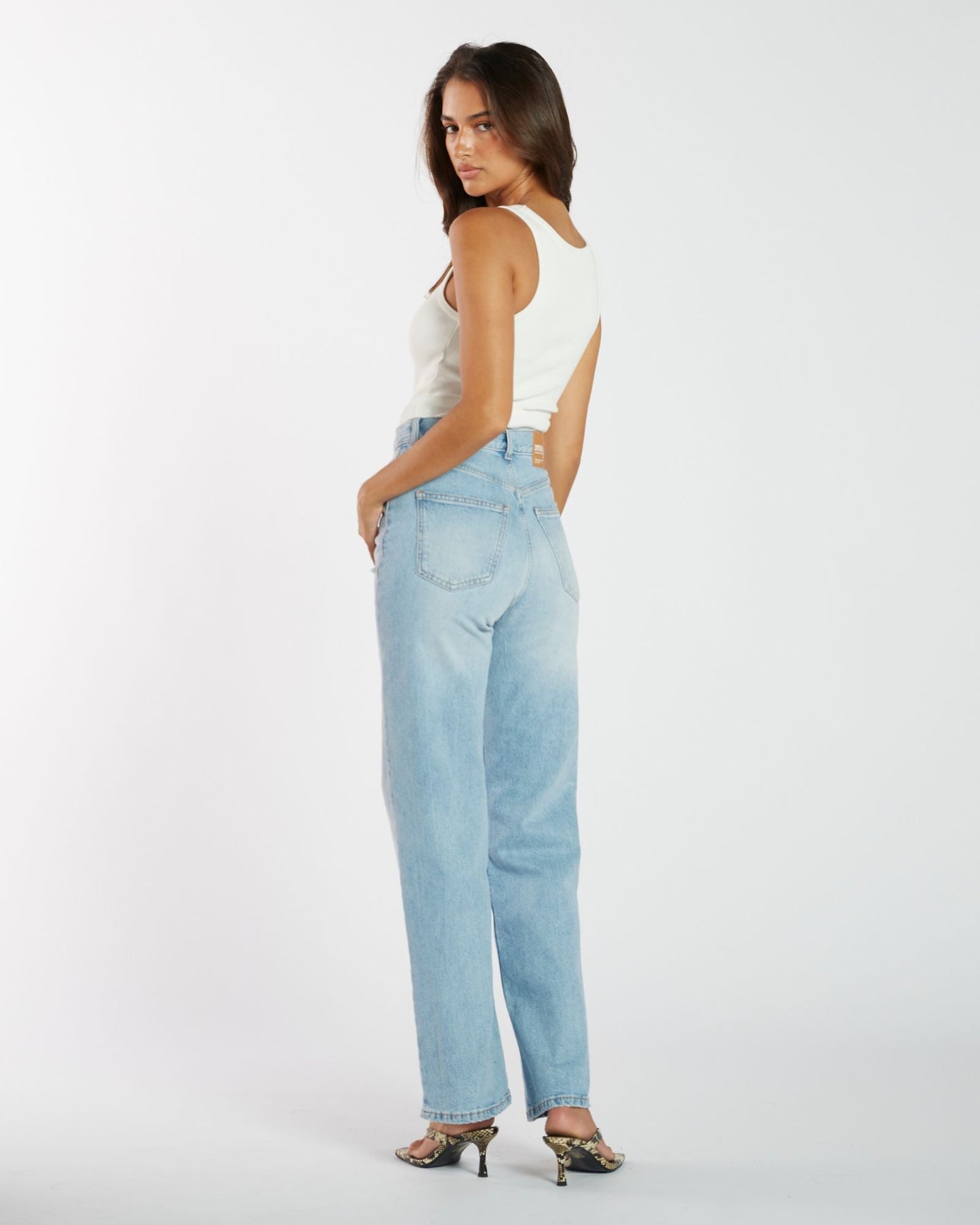Echo High Straight Jeans PETITE - Bay Light Fade