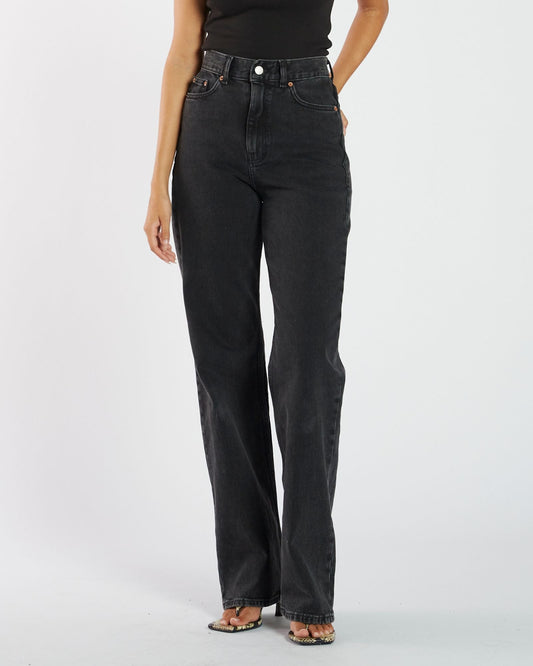 Echo High Straight Jeans TALL - Tar Retro Black