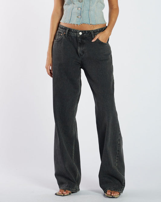 Hill Low Relaxed Jeans - Aged Black