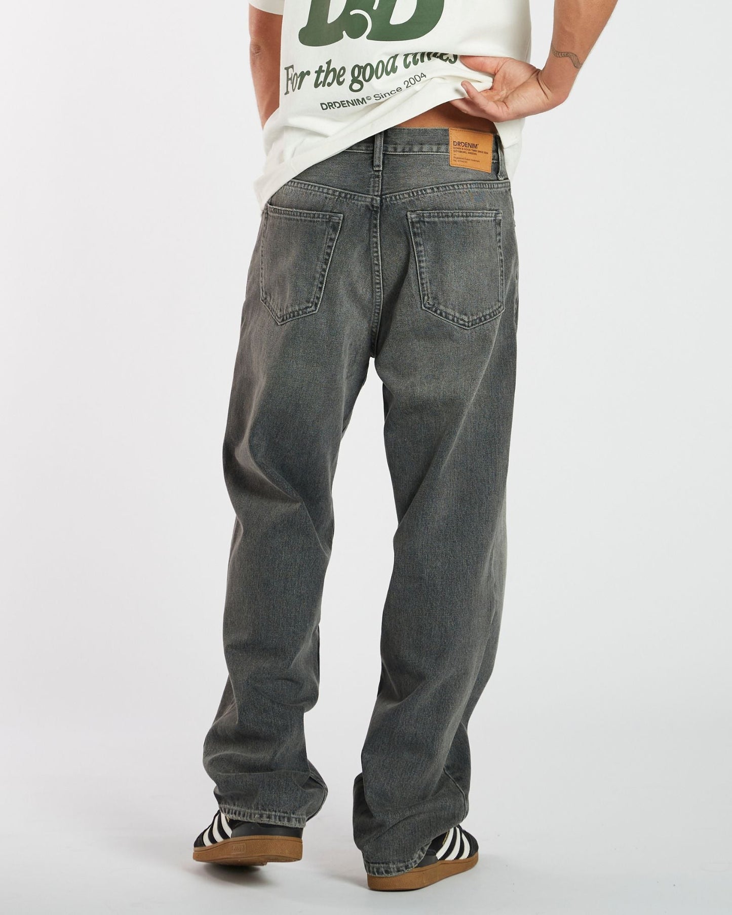 Omar Relaxed Jeans - Mid Grey Used